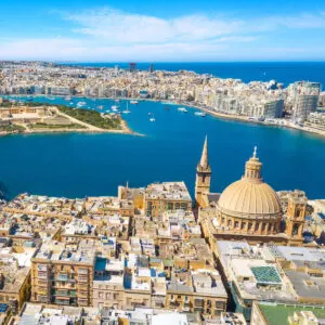Aerial View Of La Valletta And Sliema In Malta, Southern Europe