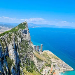 Aerial View Of The Rock Of Gibraltar And The Mediterranean Sea