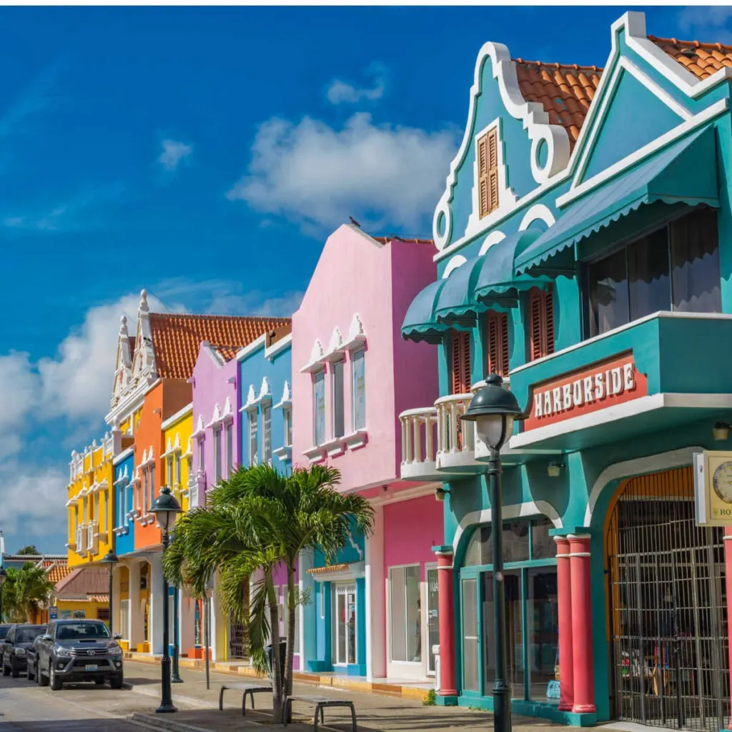 Colorful buildings in Kralendijk, Bonaire
