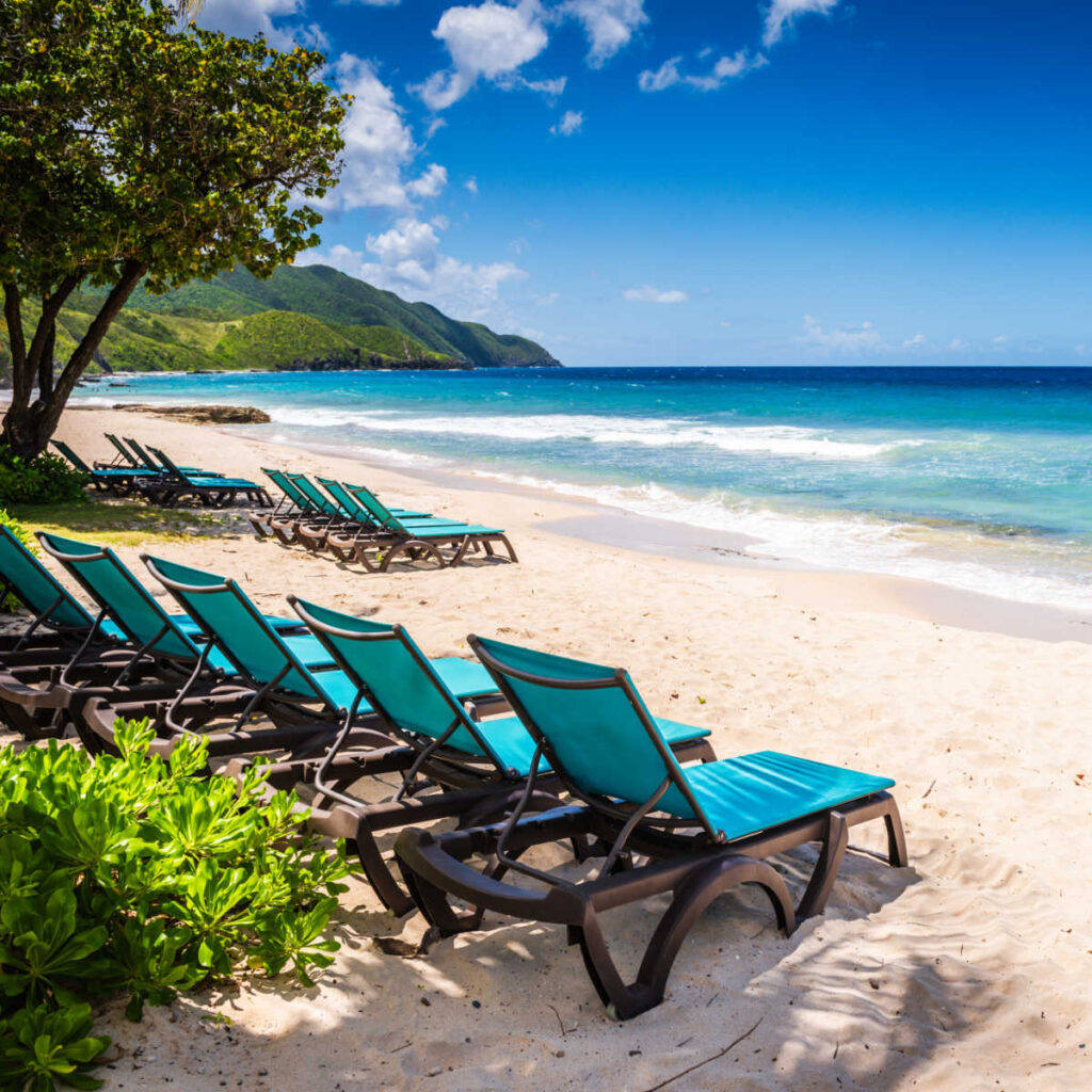 Empty beach in St. Croix, U.S. Virgin Islands