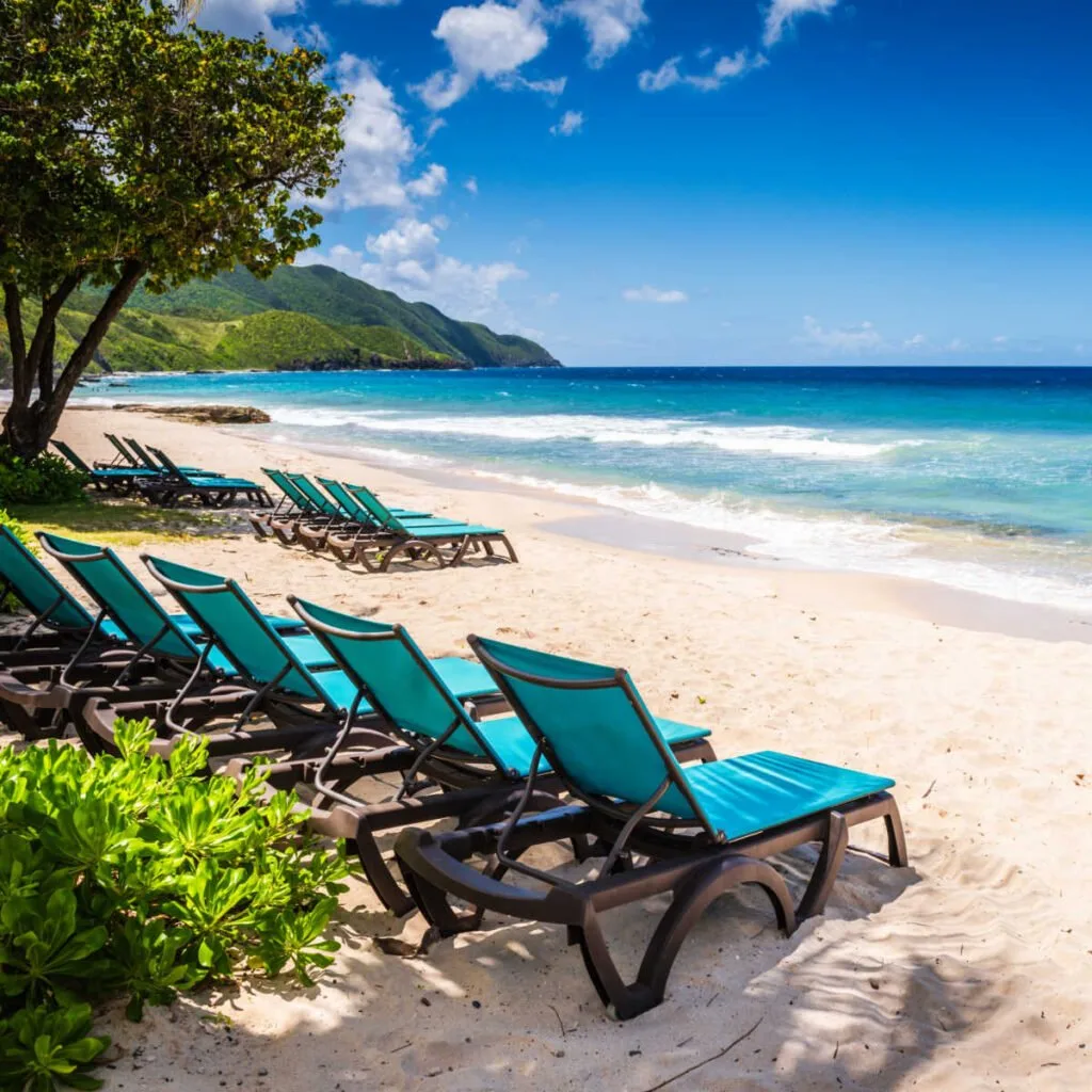 Empty beach in St. Croix, U.S. Virgin Islands