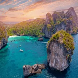Landscape koh Phi Phi Don island, Krabi, Thailand.