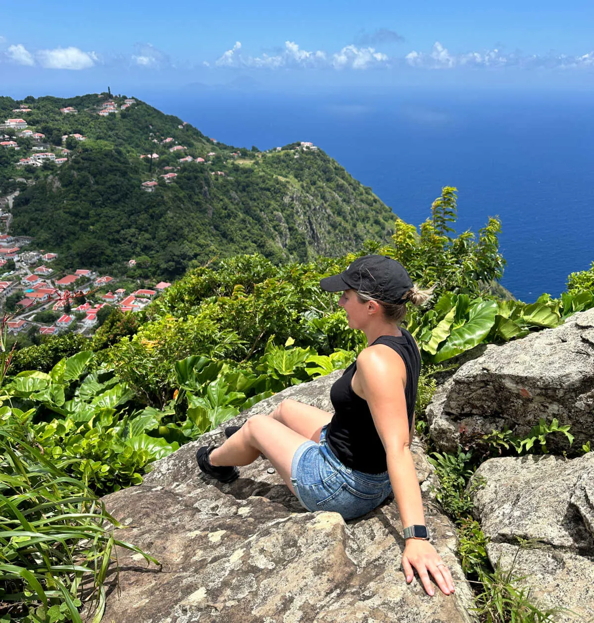 Liz Fox hiking in Saba