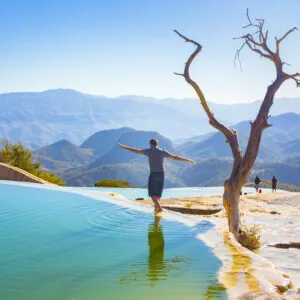 Natural infinity pool at Hierve el Agua, Oaxaca, Mexico