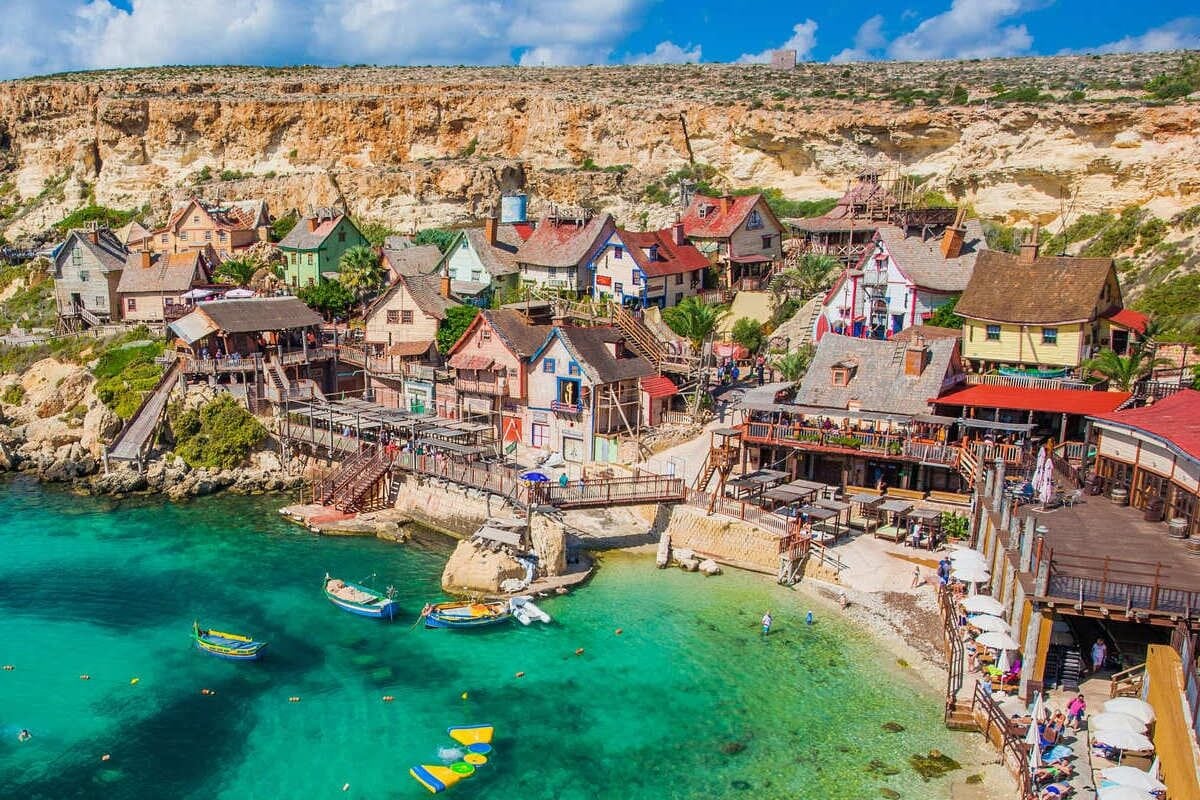 Panoramic View Of Popeye's Village In Malta, Southern Europe