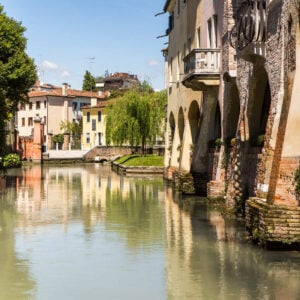 Picturesque Riverfront In Treviso, Italy, Southern Europe