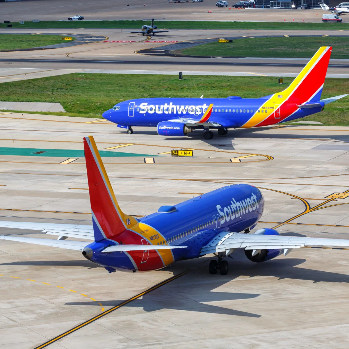 Southwest planes on a runway