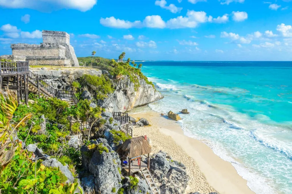 Tulum beach near ruins