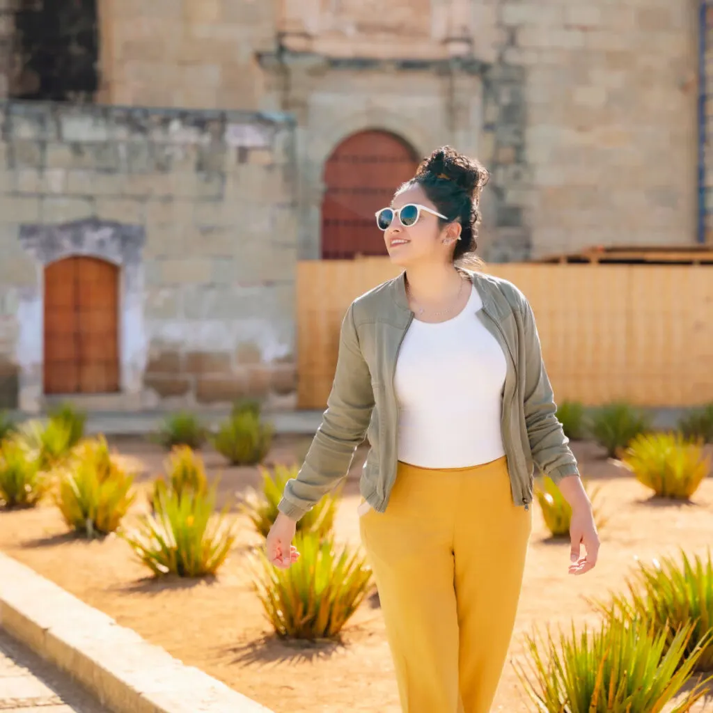 A Woman Walking Around In Oaxaca, Mexico