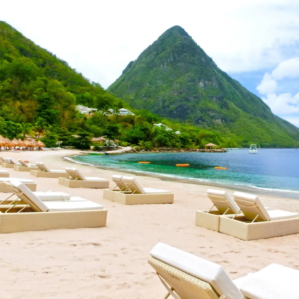 Lounge-chairs-on-St.-Lucia-beach
