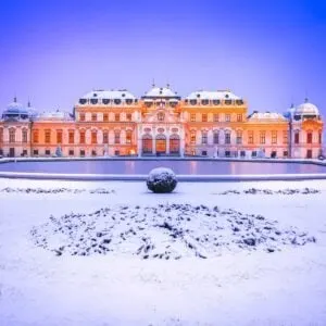Lower Belvedere Palace During Winter In Vienna, Austria