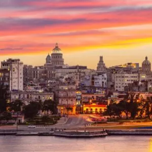 Panoramic View Of La Havana, Cuba During Sunset