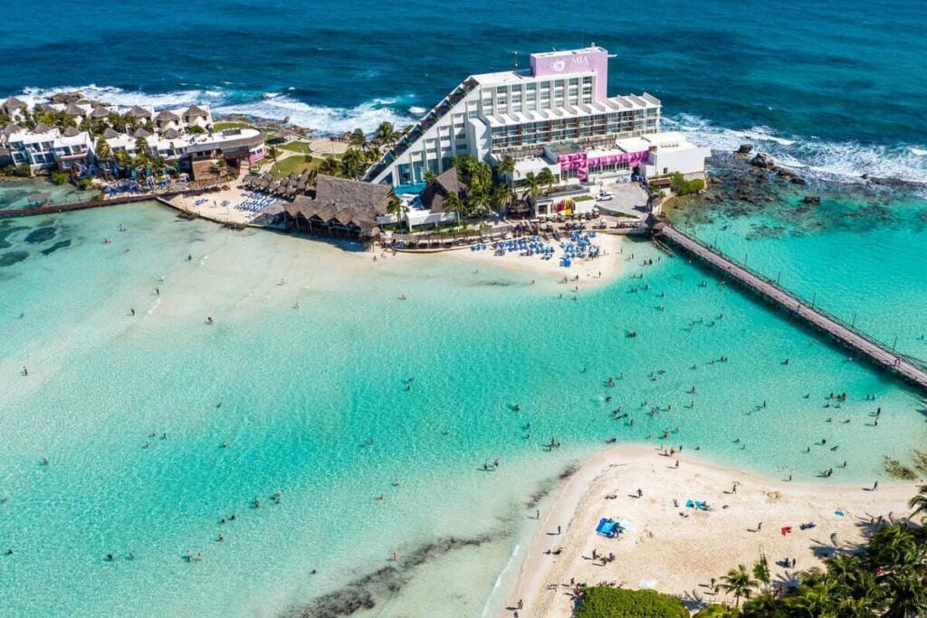 Aerial View Of Playa Norte In Isla Mujeres, Mexico