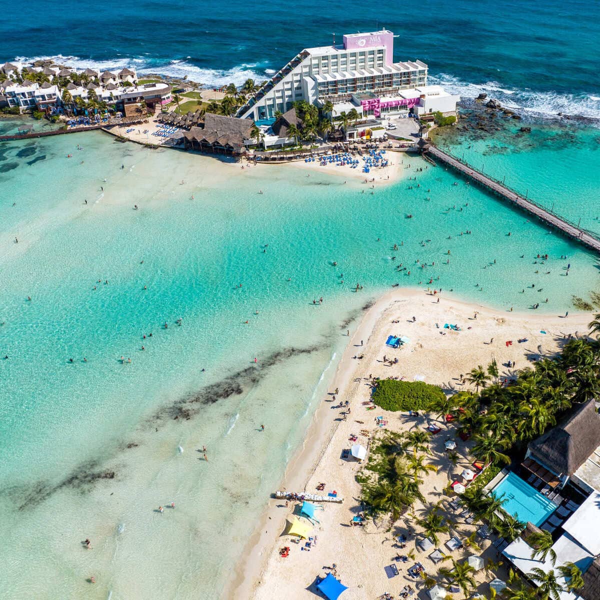 Aerial View Of Playa Norte In Isla Mujeres, Mexico