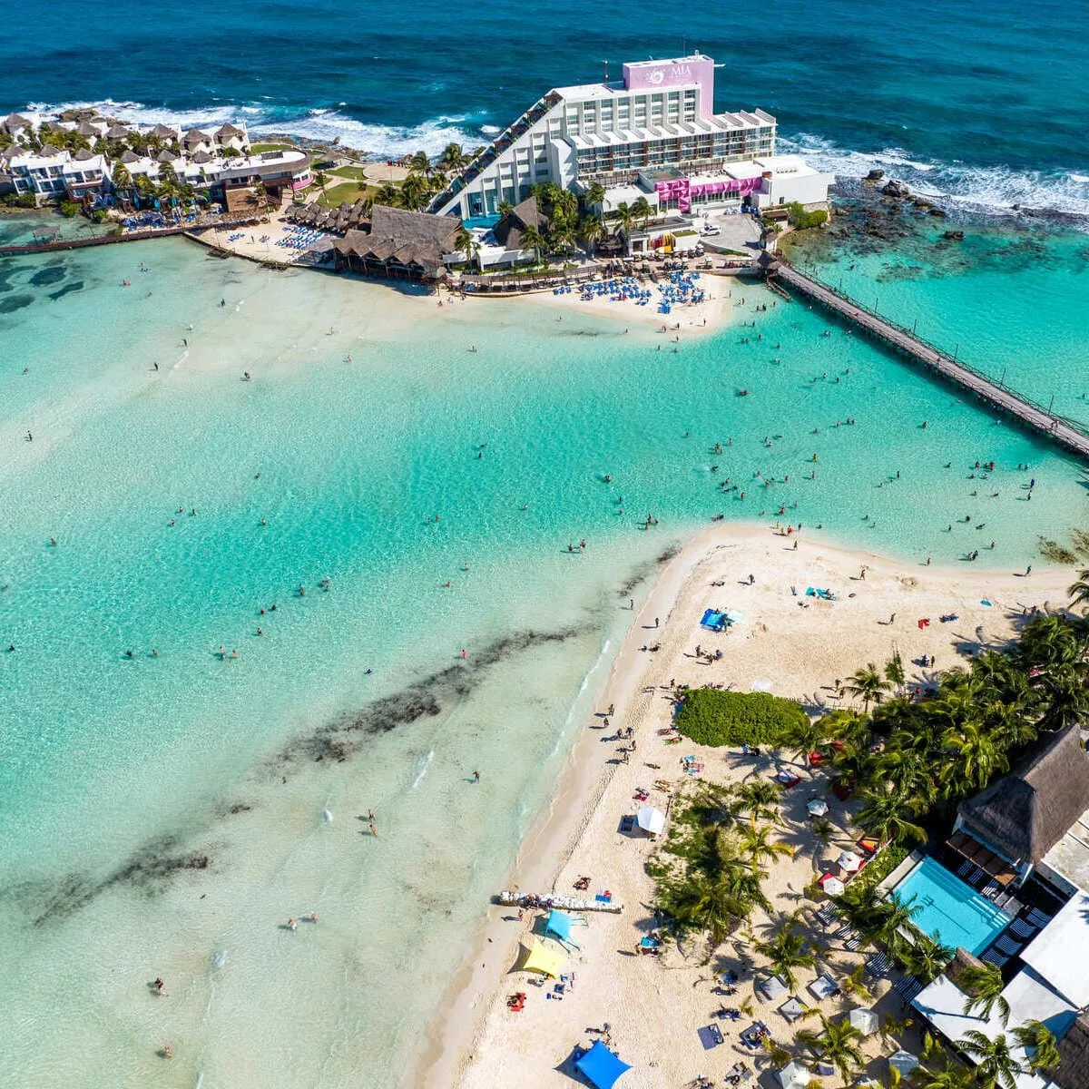 Aerial View Of Playa Norte In Isla Mujeres, Mexico