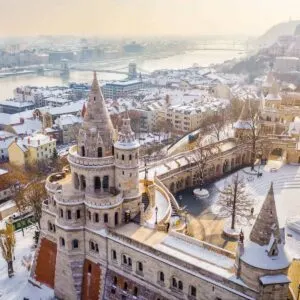 Aerial View Of The Fishermen's Bastion In Budapest, Hungary