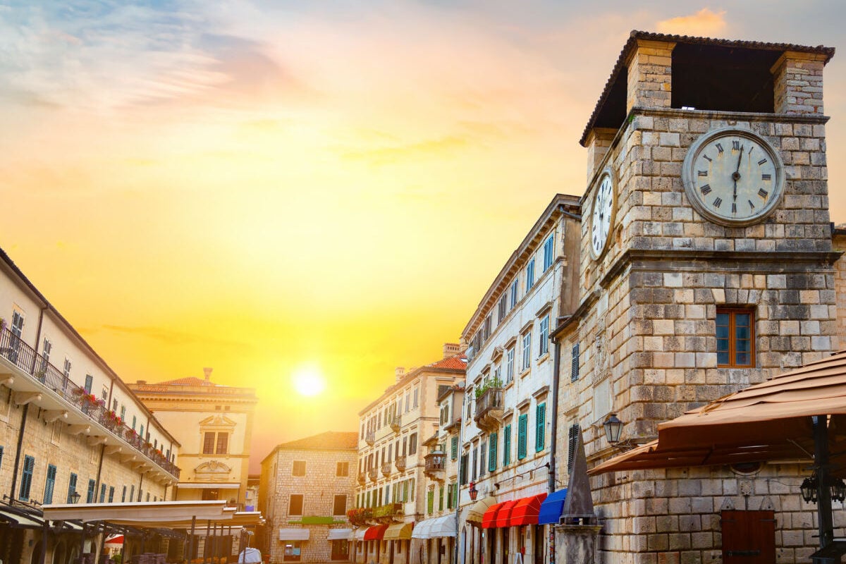 Kotor Montenegro at sunset