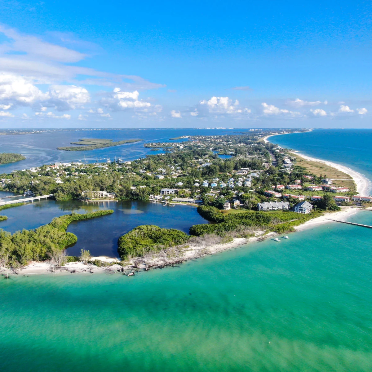 Aerial view of Longboat Key, FL