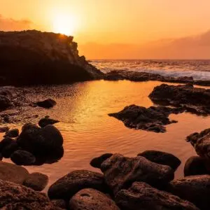 Charco Azul During Sunset In El Hierro, Canary Islands, Spain