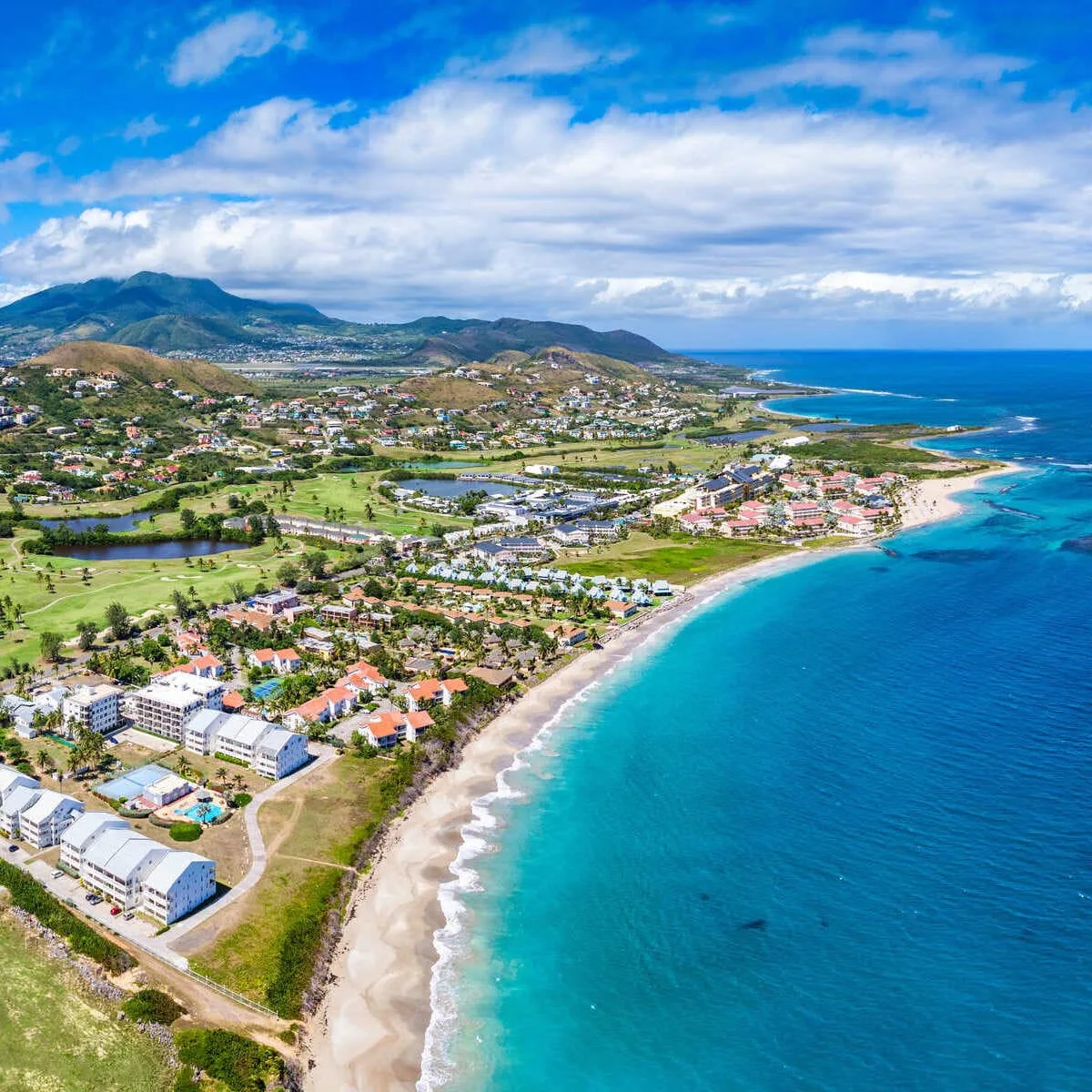 Panoramic View Of Saint Kitts And Nevis, Caribbean Sea