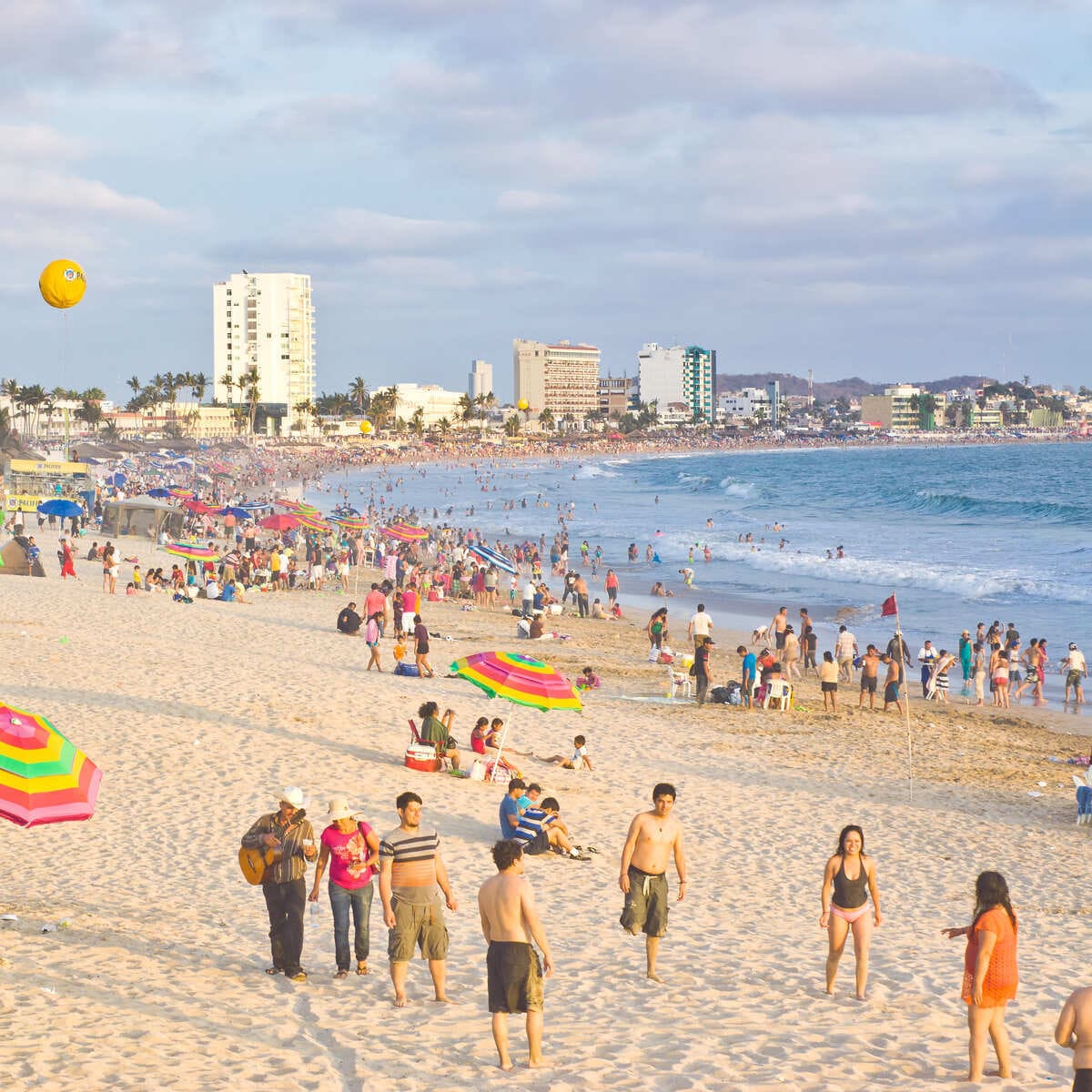 People On The Beach In Mazatlan, Mexico