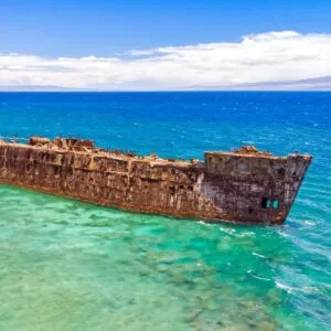 Shipwreck beach in Lanai, Hawaii