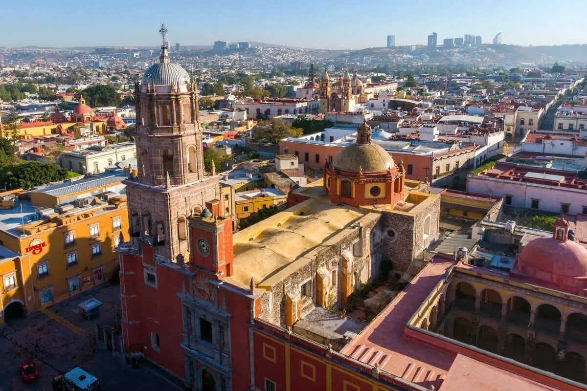 Aerial View Of Queretaro Cathedral, Mexico