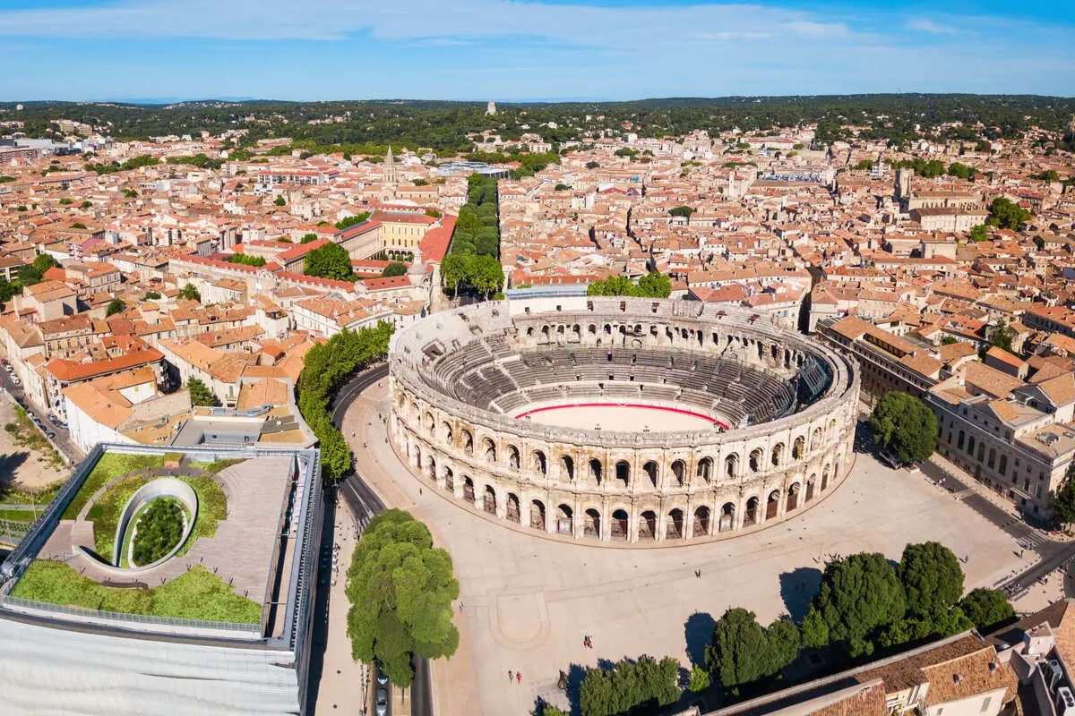 Aerial View Of Nimes, France