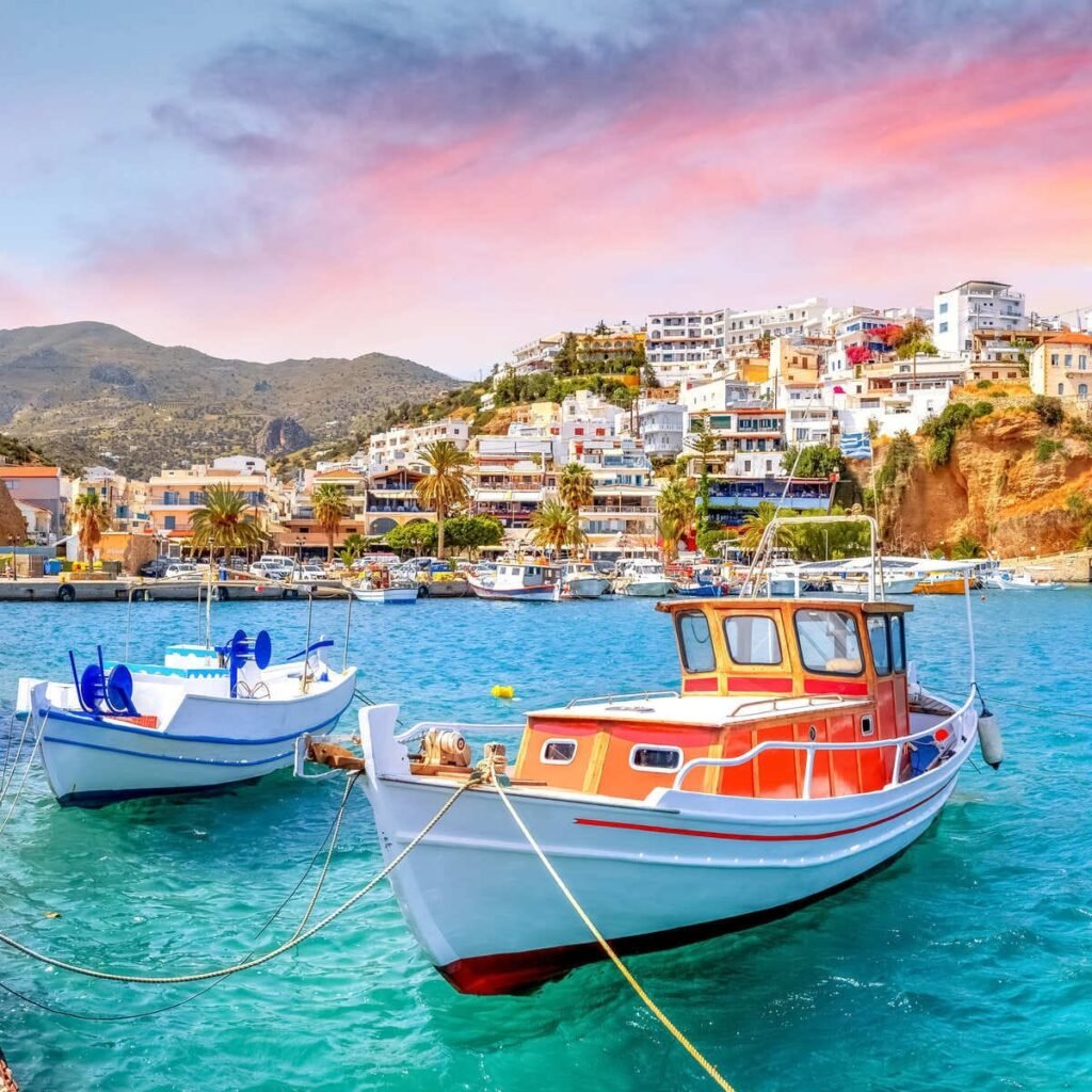 Agia Galini Town In Crete, Greece