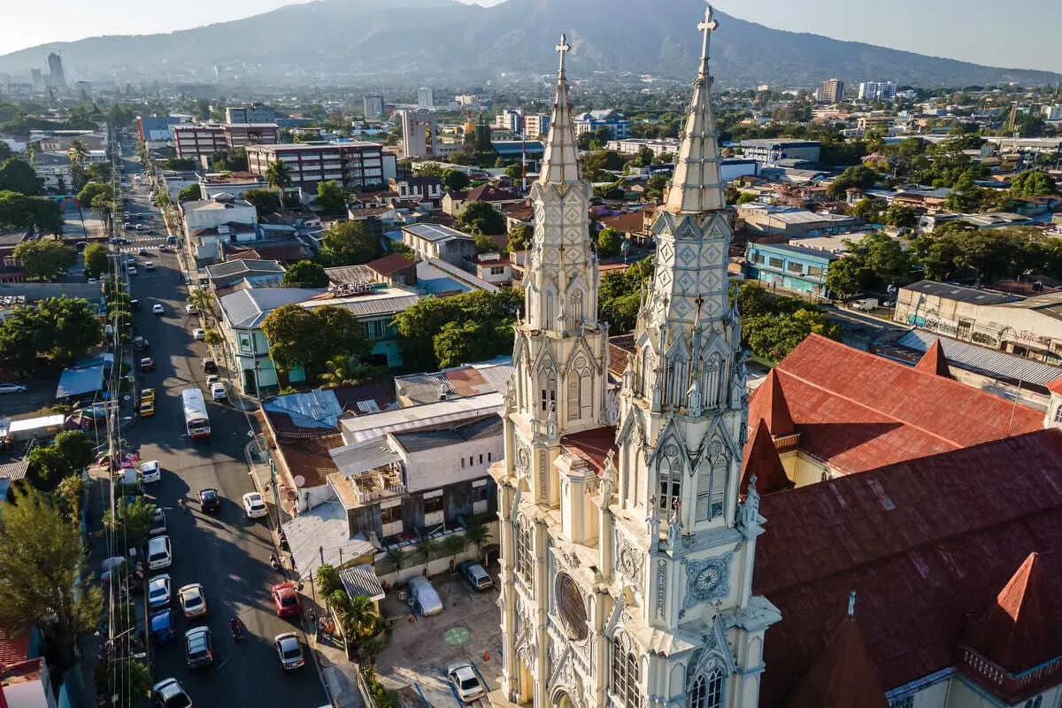 Aerial View Of A Cathedral In San Salvador, Central America