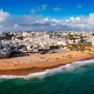 Aerial Panoramic View Of Albufeira, Algarve, Portugal