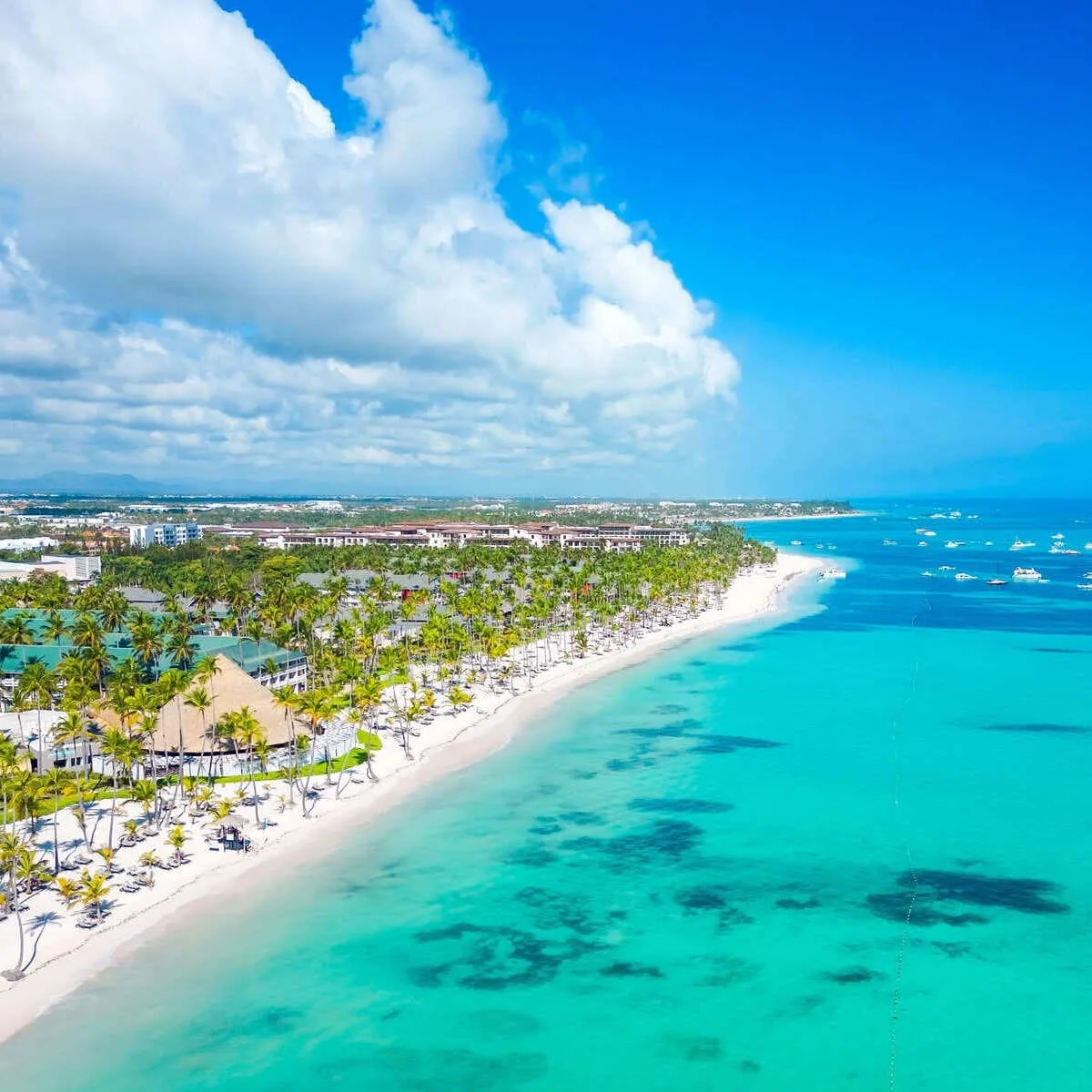 2 US Cities Launching First Ever Flights To Popular Beach Destinations Aerial View Of A Coastal Area In Punta Cana, Caribbean Sea, Dominican Republic