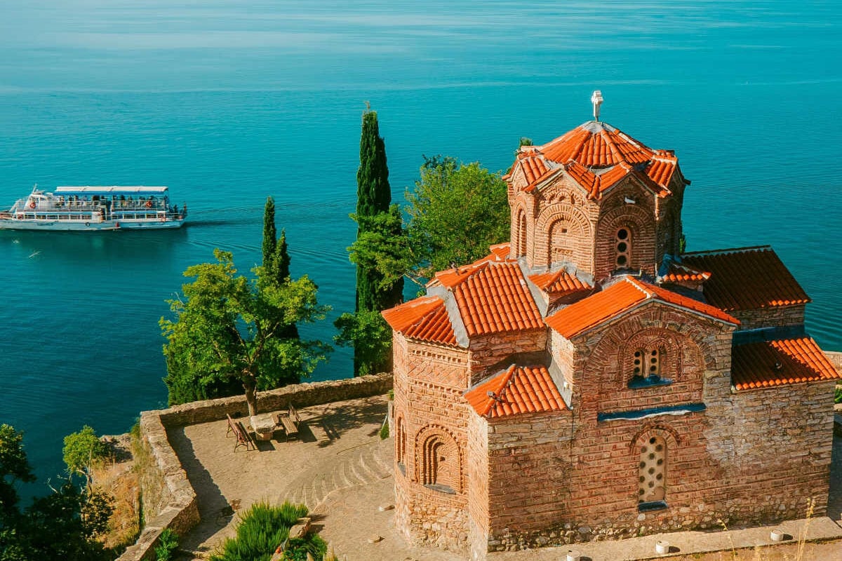 Centuries Old Church On Lake Ohrid, North Macedonia