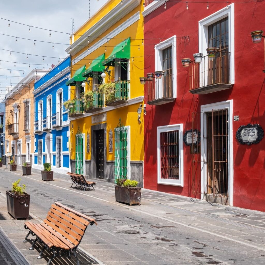 Colorful Buildings In Puebla, Mexico