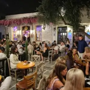 A Lively Restaurant In Ios, Greece