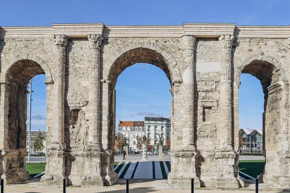 Ancient Roman Arch In Reims, France