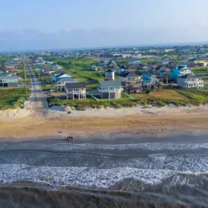 Beach homes along Crystal, Beach Texas