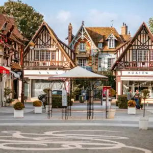 Norman-style buildings in the town center of Deauville