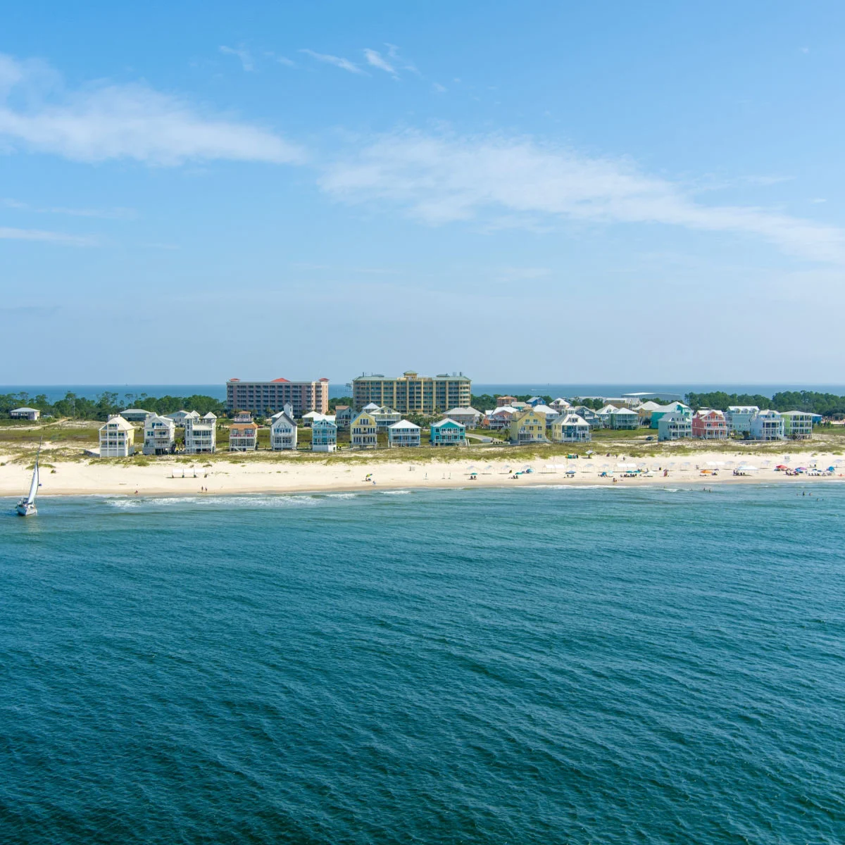 White sand beach of Fort Morgan, Alabama