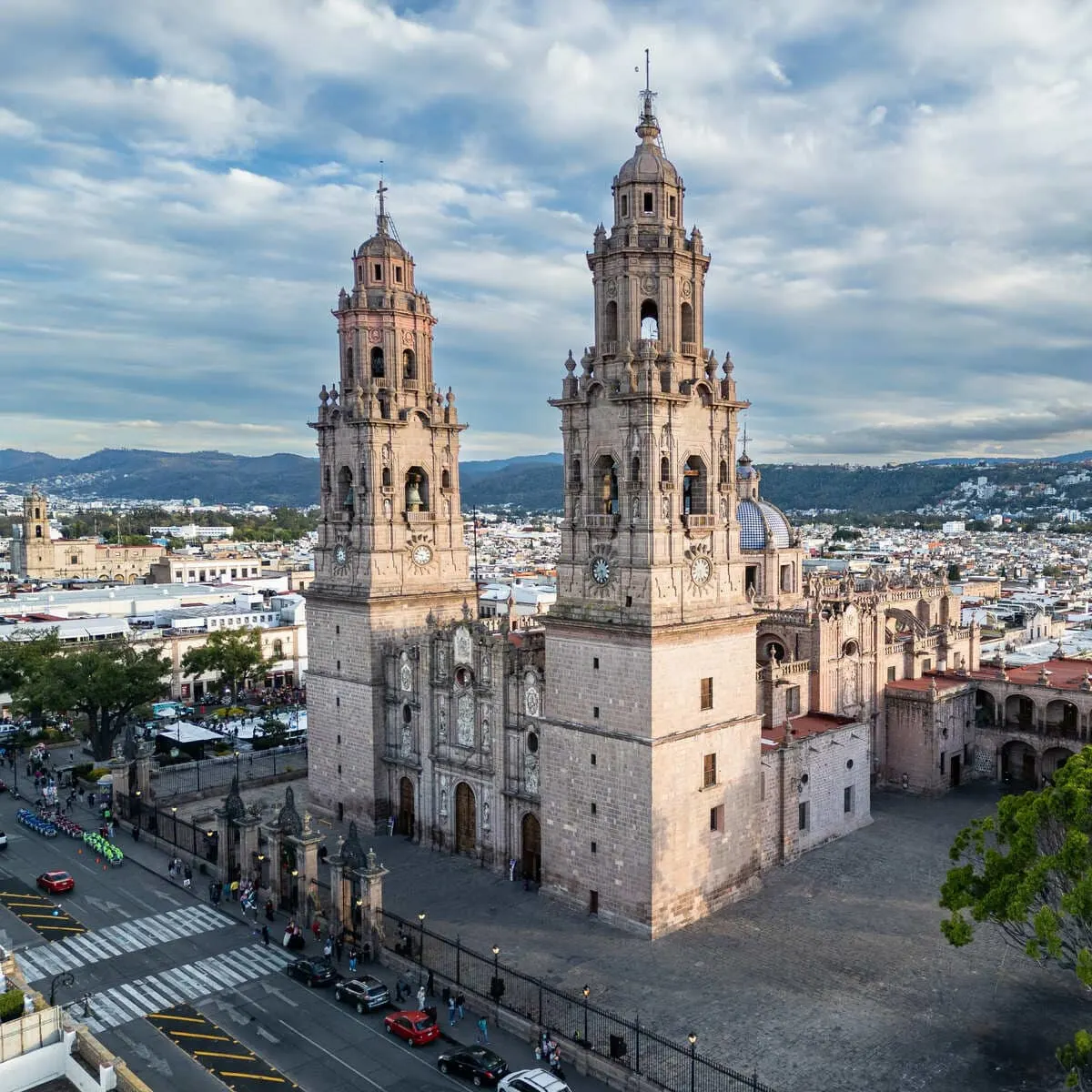 Aerial View Of Morelia Cathedral, Mexico