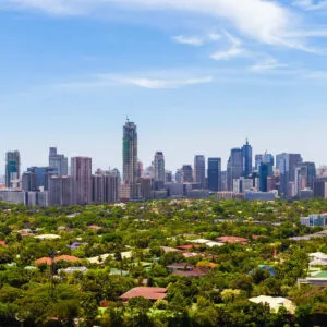 Panoramic View Of The Manila Skyline, Capital Of The Philippines, Southeast Asia