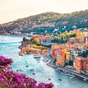 Panoramic View Of Villefranche-sur-Mer, French Riviera, France