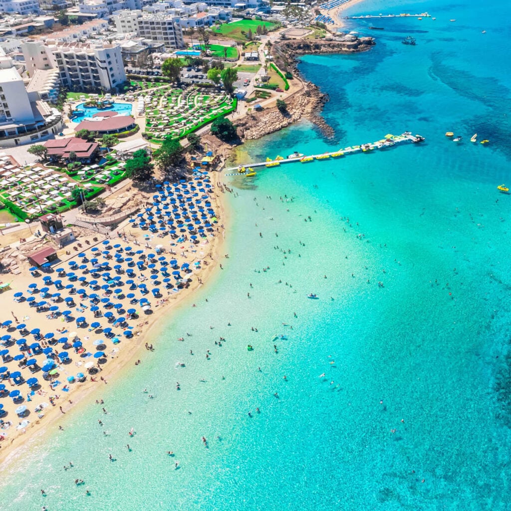 Aerial view of a coastal area in Cyprus, eastern Mediterranean