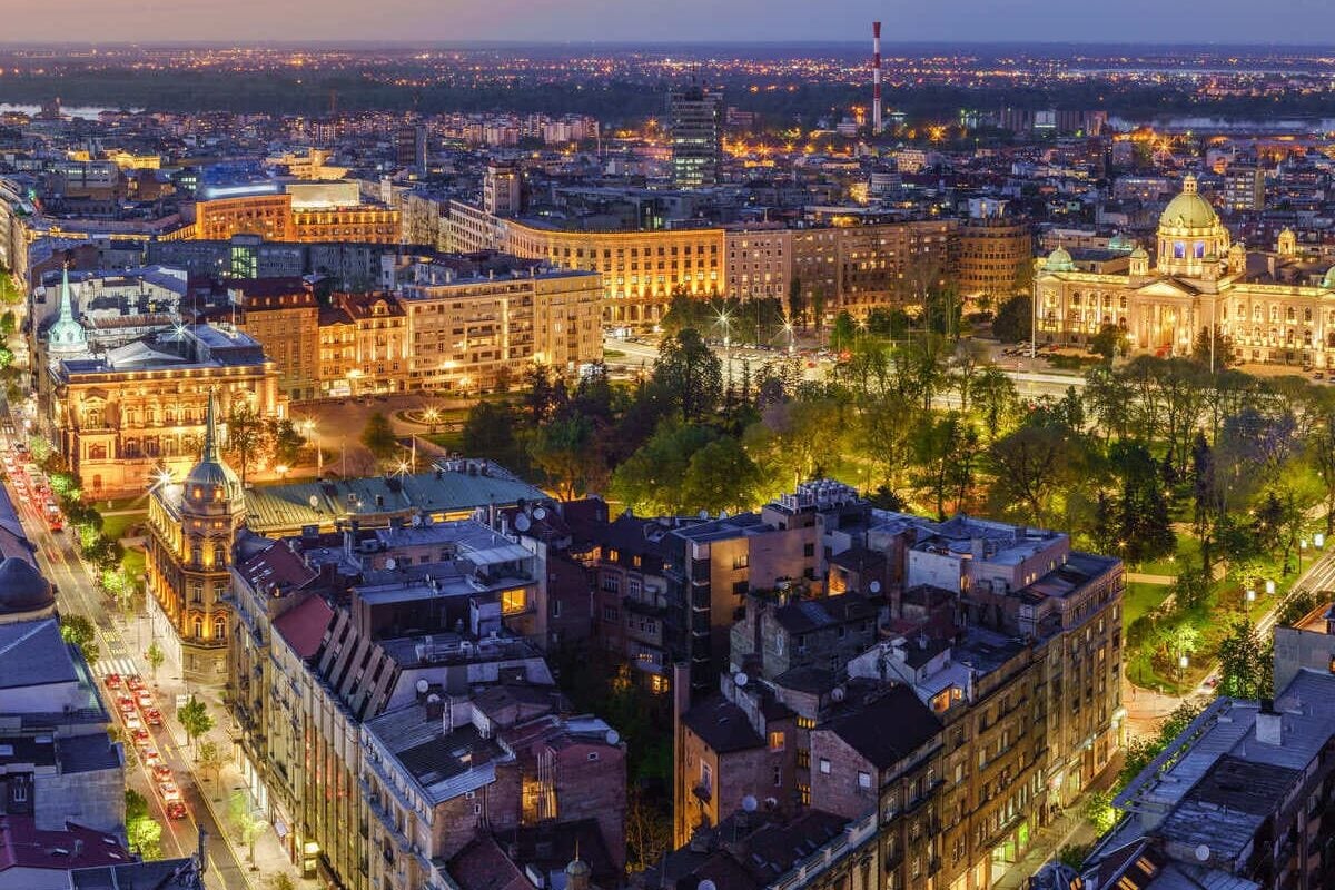 Aerial View Of Downtown Belgrade, Serbia, Southeastern Europe