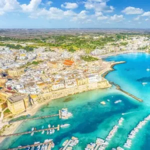 Aerial View Of The Port City Of Otranto, Italy