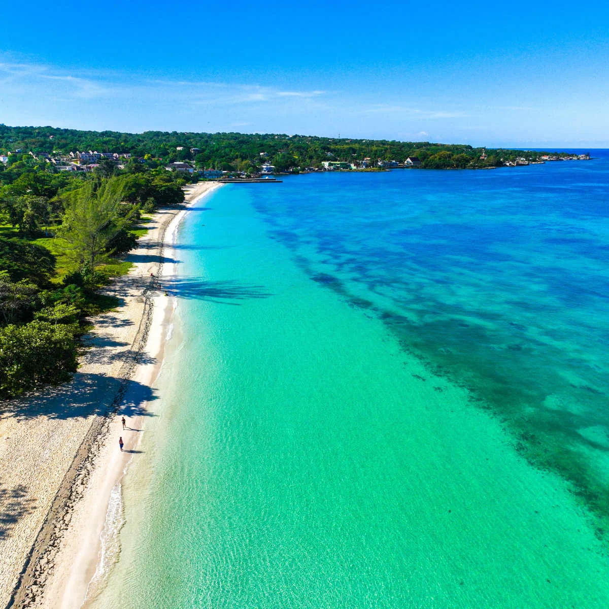 Aerial view of Negril, Jamaica coast
