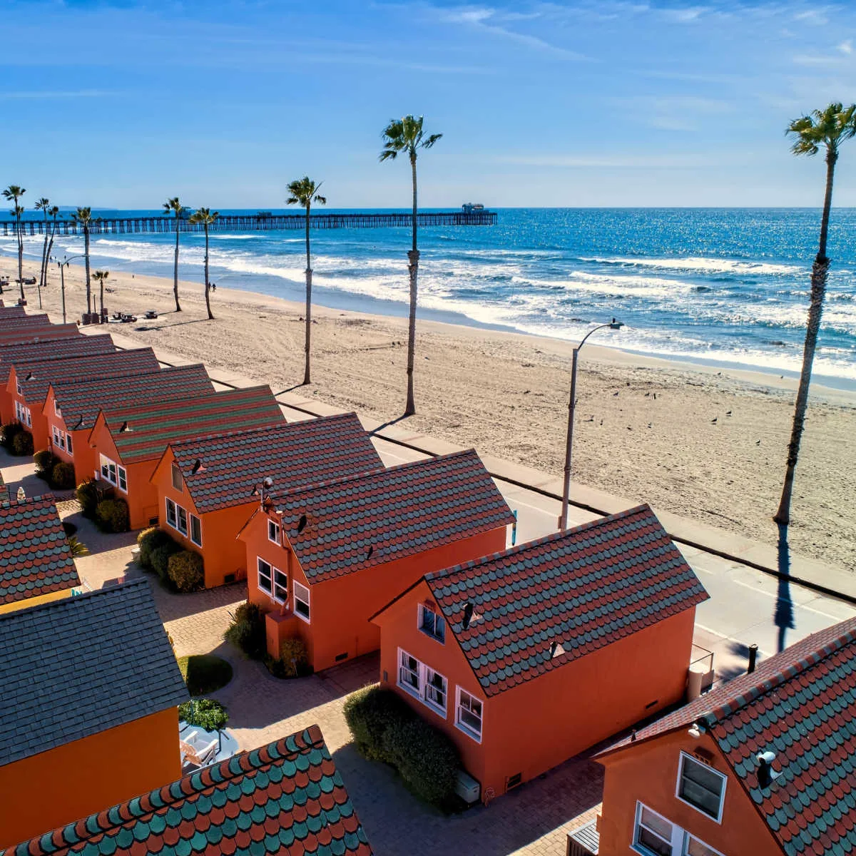 Beach bungalows in Oceanside, CA