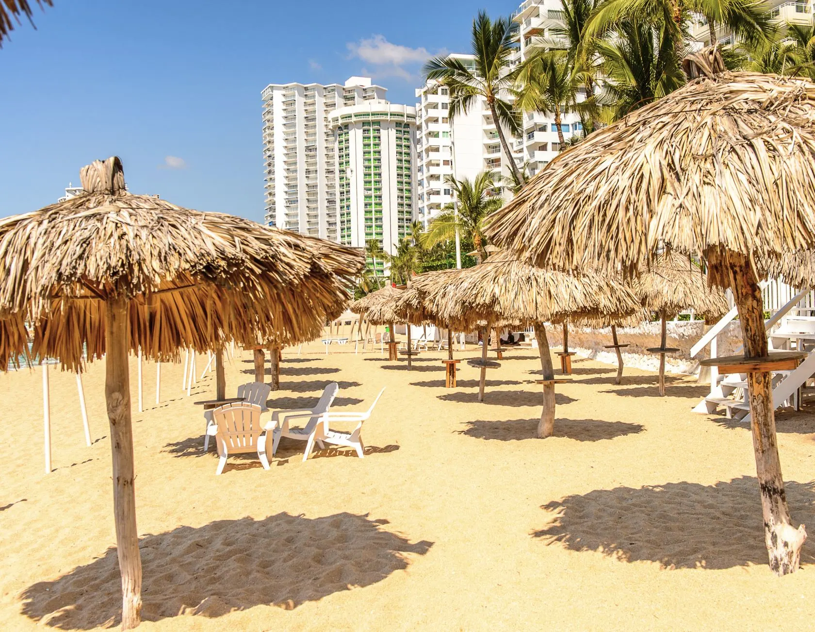 Beach of the Hotel Elcano, Acapulco, Mexico. It's located on the Av. Costera Miguel Alema