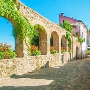 Beautiful Stone Wall In Ravello, Amalfi Coast, Italy