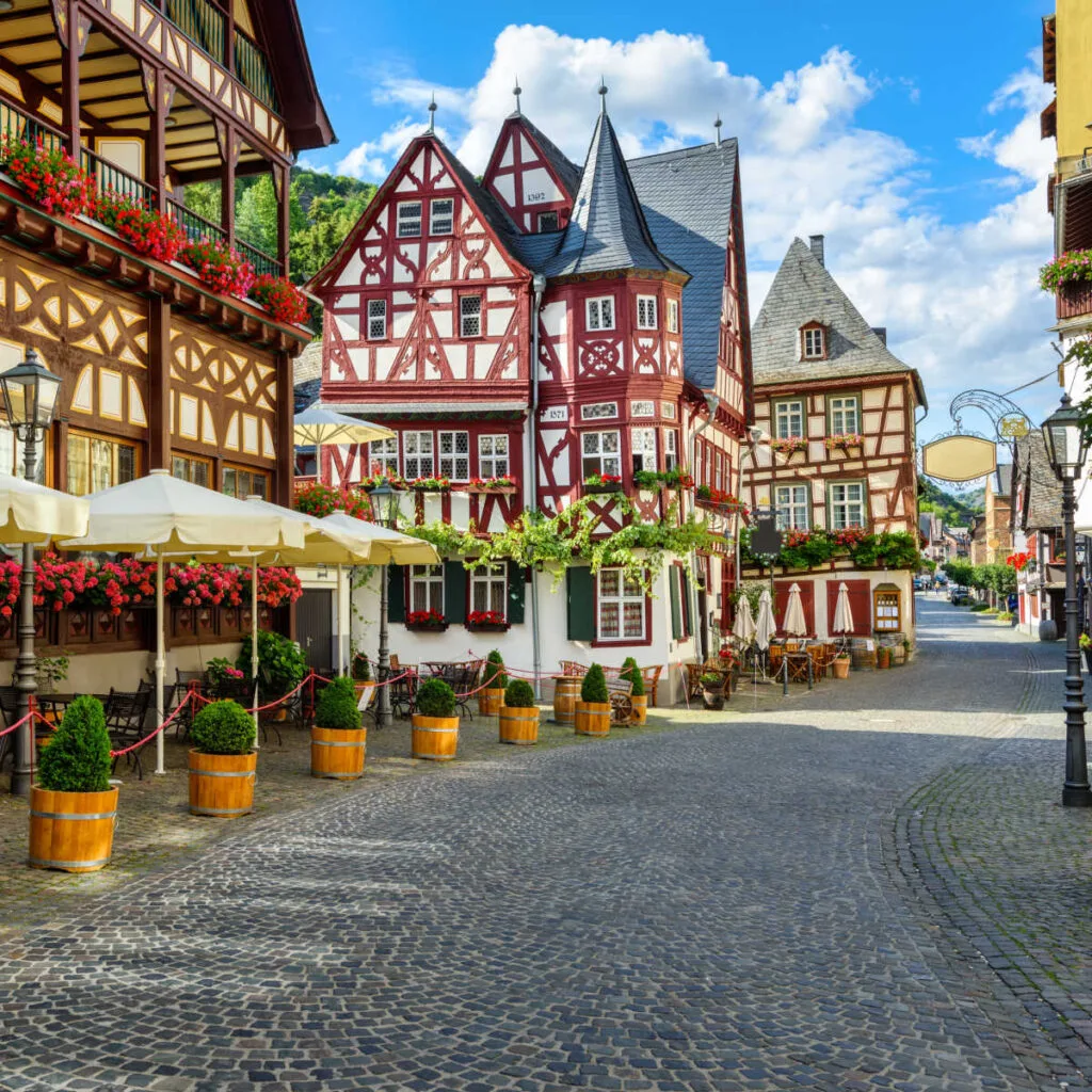 Vibrant half-timber homes in Bacharach, Germany